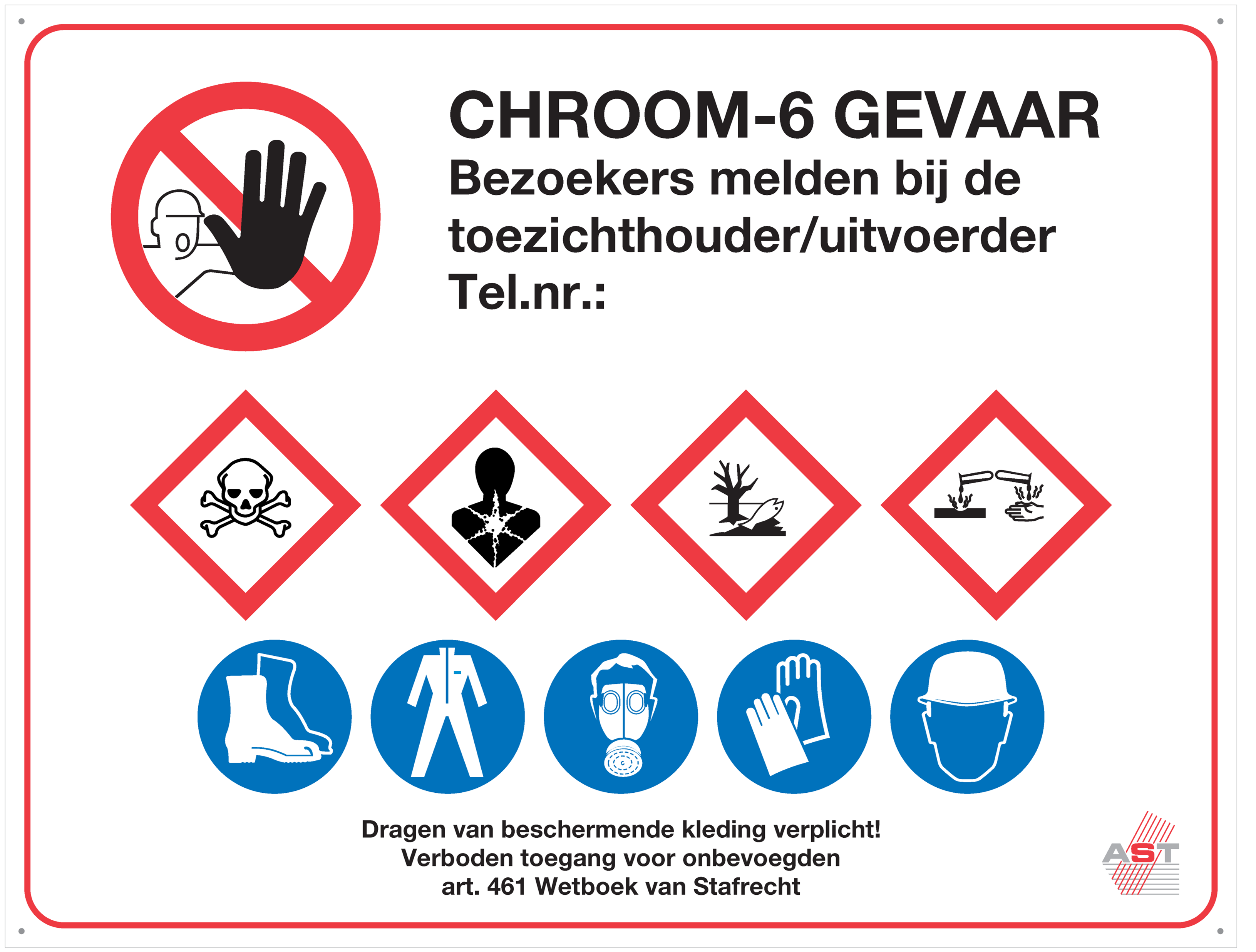 chroom 6 waarschuwingsbord