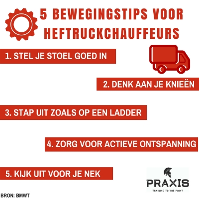 5 bewegingstips voor heftruckchauffeurs